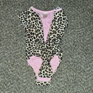 Cat & Jack Leopard Print Bodysuit with Pink Accents